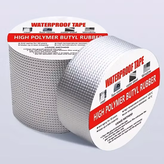 Super Stick Waterproof Tape Butyl Rubber Adhesive Aluminium Foil Tape with Gas Tightness, Water Tightness and Shock Absorption/Sealing Work for The Joint