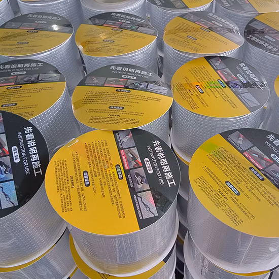 Super Stick Waterproof Tape Butyl Rubber Adhesive Aluminium Foil Tape with Gas Tightness, Water Tightness and Shock Absorption/Sealing Work for The Joint